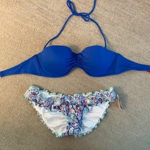 Victoria secrets blue paisley bikini 36C